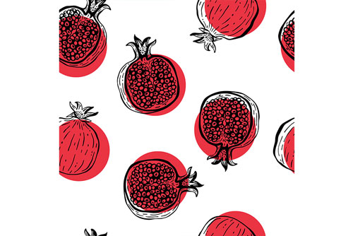 وکتور پترن انار های یلدایی لایه باز و قابل ویرایش